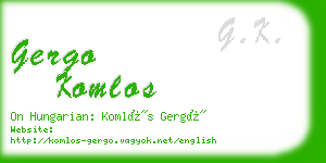 gergo komlos business card